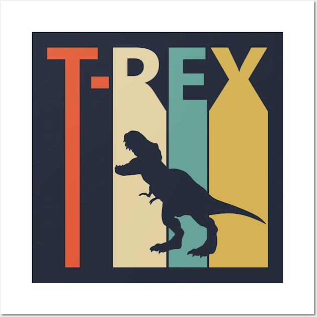Vintage Retro Tyrannosaurus Rex T-rex Wall Art by GWENT